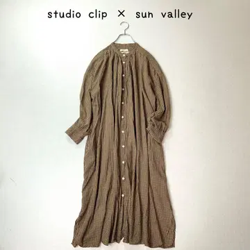 studio clip x sunvalley 밴드 카라 개더 원피스