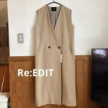 Re:EDIT 리에디 롱 베스트 베스트 M 노카라 베이지