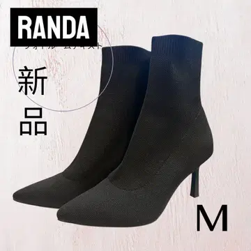 [RANDA] 스트레치 삭스 하이힐 부츠 M 블랙 새상품