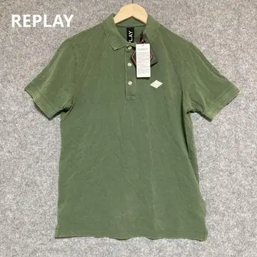 REPLAY 올리브 그린 피케 셔츠