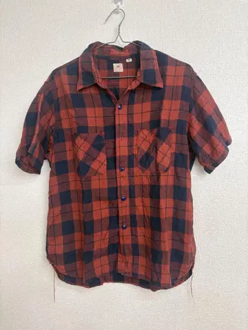 SUGAR CANE 체크 무늬 반팔 셔츠 L