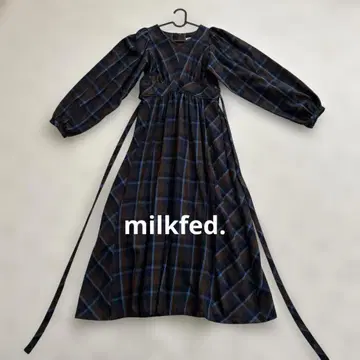 MILKFED. 체크 무늬 롱 원피스