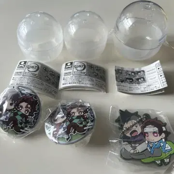 귀멸의 칼날 러버 키링 캔뱃지 세트 카마도 탄지로 시나즈가와 겐야