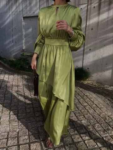 Ameri Vintage BULGE SHOULDER DRESS 피스타치오