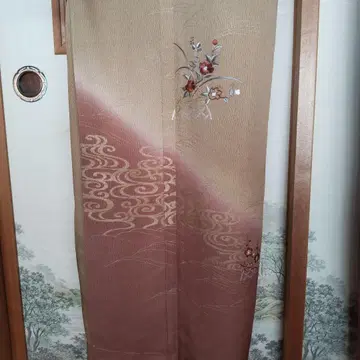 호몬기 꽃무늬 자수 베이지 핑크