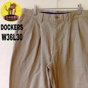 USA 구제 의류 DOCKERS 치노 팬츠 W36 L30 투 턱 베이지