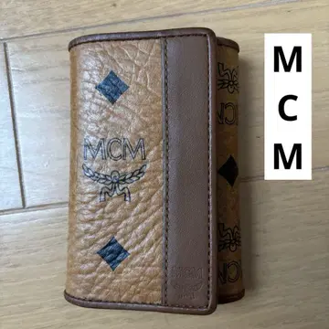 MCM 브라운 가죽 키케이스