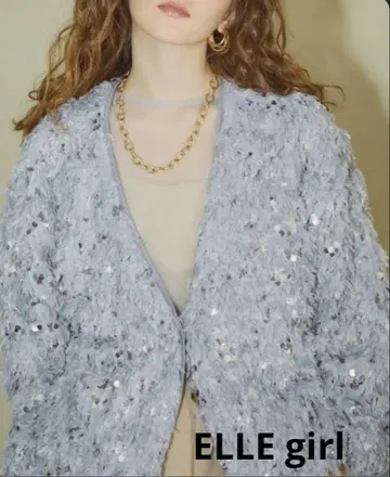 새상품급 ELLE girl 스팽글 가디건