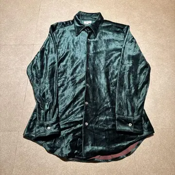 Paul smith 긴팔 셔츠 벨로아 광택 여성용 짙은 녹색 M