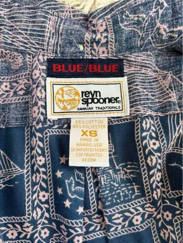 BLUE BLUE x Reyn Spooner 하와이안 반팔 셔츠 XS