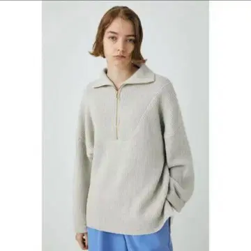 하프 지퍼 니트 moussy