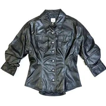 미사용 택 포함 생크셉트 인조 가죽 셔츠 블랙 모드 스타일