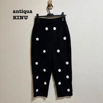 새상품급 antiqua KINU 도트 디자인 팬츠 블랙