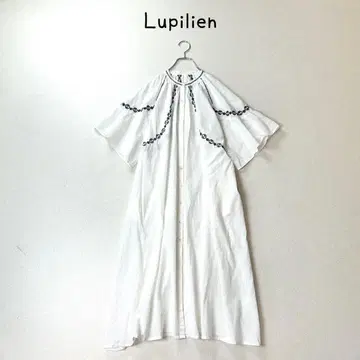 Lupilien 나츄란 취급 약간 비침 자수 밴드 카라 원피스