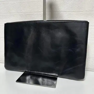 컨디션 최상 쉽스 SHIPS 가죽 클러치백 블랙 접이식 블랙