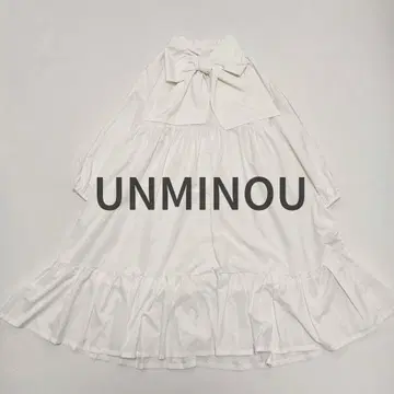 UNMINOU 리본 롱 원피스 티어드 빅