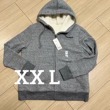 새상품 XXL 사이즈 보아 맨투맨 풀 집업 후드티 gray