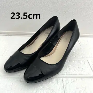 리즈라피네 펌프스 일본제 천연 가죽 블랙 23.5cm