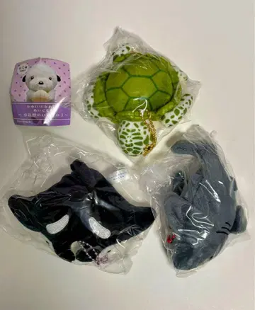 귀여운 귀여운 봉제 인형 수족관 생물 3 거북이, 만타가오리, 상어