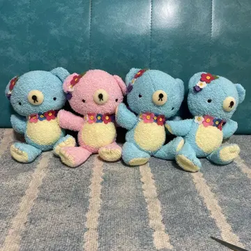 시나다 shinada 곰 곰 스카이블루 핑크 4체 세트 봉제 인형