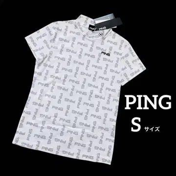 [ 새상품 ] PING 여성용 반팔 모크넥 셔츠 로고 프린트 그레이 S