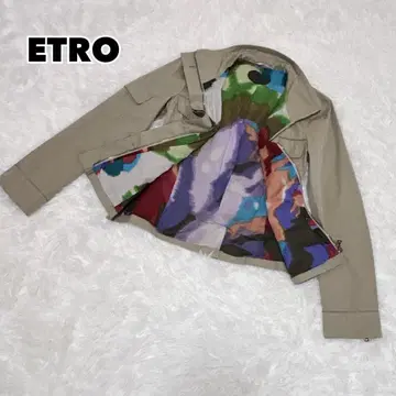 컨디션 최상 에트로 ETRO 코튼 자켓 컬러풀 라이닝 42