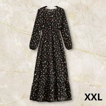 꽃무늬 긴팔 원피스 XXL