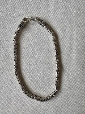 실버 925 뜨개질 팔찌 약 20cm