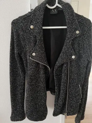 Armani Exchange 블랙 라이더 자켓 XS