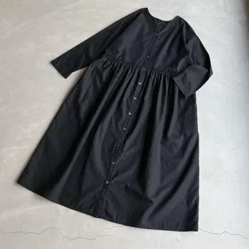 [ 새상품급 ] 프레데프랑세 린넨 혼방 개더 원피스 빅 사이즈 블랙
