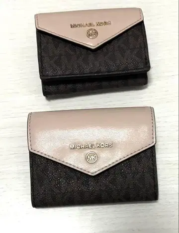 MICHAEL KORS 3단 폴더형 지갑 키케이스 브라운/핑크 2세트