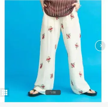 자수 이지 팬츠