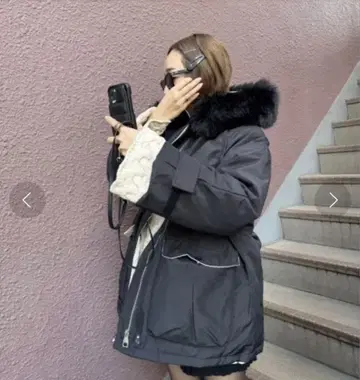 AMAIL 스노우맨 벌키 코트 블랙