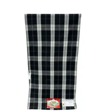 새상품 이세목면 옷감 291 블랙 화이트 체크 우스이직포 목화 기모노