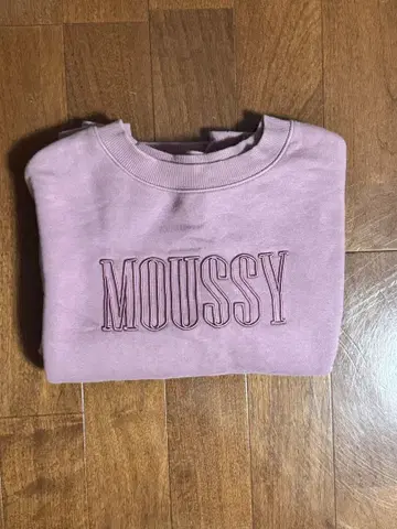 MOUSSY 핑크 트레이닝복 맨투맨 FREE 로고 자수 속기모