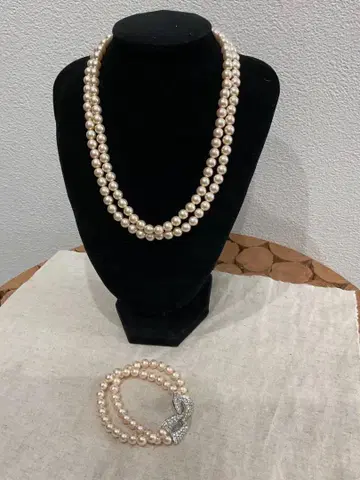 빈티지 AVON 펄 3WAY 목걸이 블레스 세트 주얼리