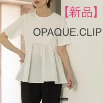 [ 새상품 ] OPAQUE.CLIP 이소재 A라인 티셔츠 실크 느낌 코튼