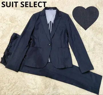 SUIT SELECT 체크 무늬 팬츠 수트 셋업 네이비 S