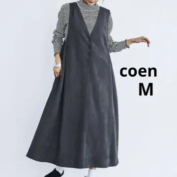 [ coen ] 스웨이드라이크 V넥 오버롤 스커트 M 사이즈