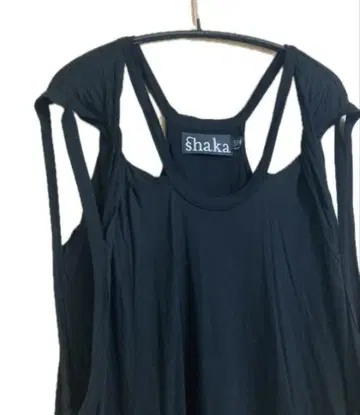 shaka 디자인 원피스 탱크탑 블랙