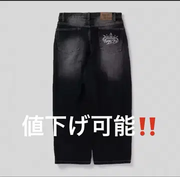9090 킹 로고 배기 데님