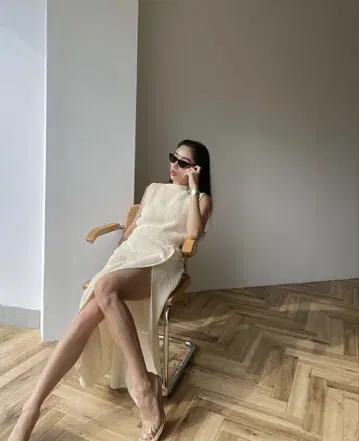 SeaRoomlynn PAPER KNIT 상의 슬릿 스커트