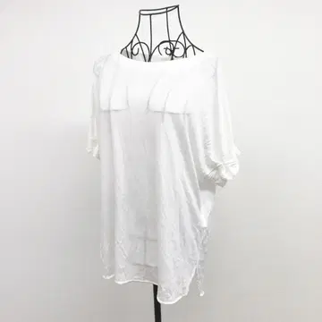 미쉘클랑 MK 티셔츠 M 시어 화이트 일본제 심플 청순