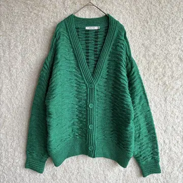 마우지 MOUSSY WAVY KNIT 가디건 그린 니트 겉옷