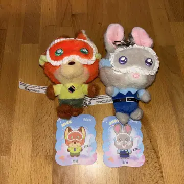 디즈니 닉 주디 봉제 인형 키링 TOPTOY