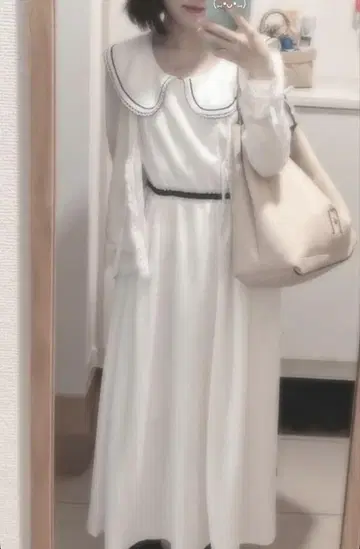 세일러 슬리브리스 원피스 화이트