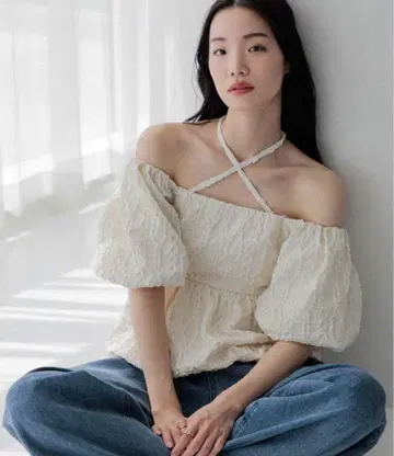 Heather 헤더 멀티 way 자카드 블라우스
