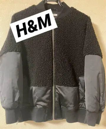 H&M 보아 자켓 블랙