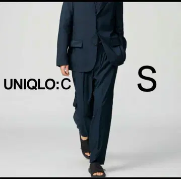 유니클로C 감동 턱 팬츠 네이비 S