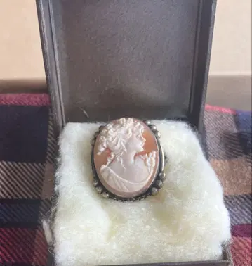 이탈리아제 카메오 실버 브로치, 목걸이 탑 핑크 계열 새상품